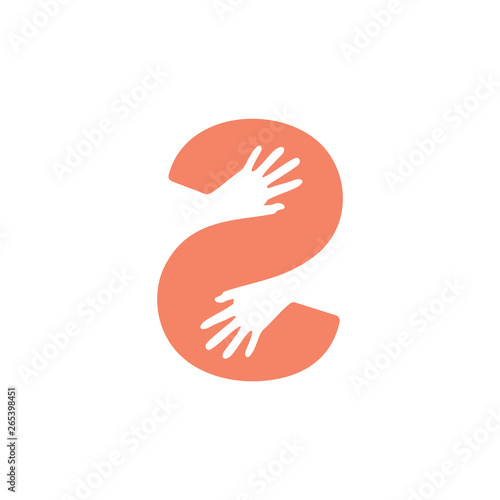 two hand care movement social symbol vector