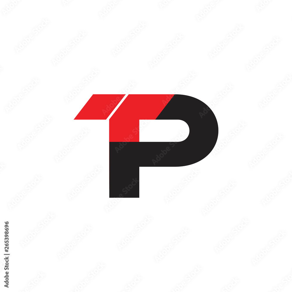 letter tp simple linked geometric logo vector letter tp simple linked geometric logo vector