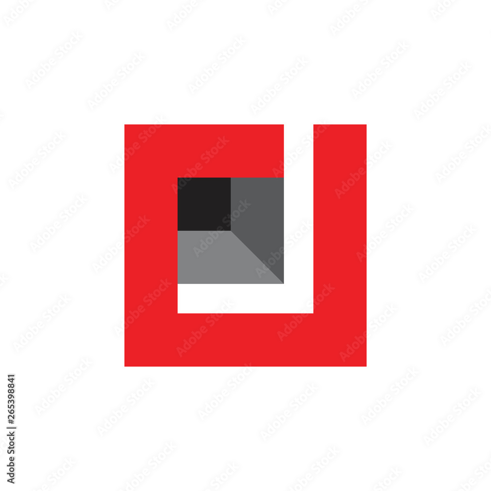 abstract letters rj simple geometric square 3d logo vector abstract letters rj simple geometric square 3d logo vector
