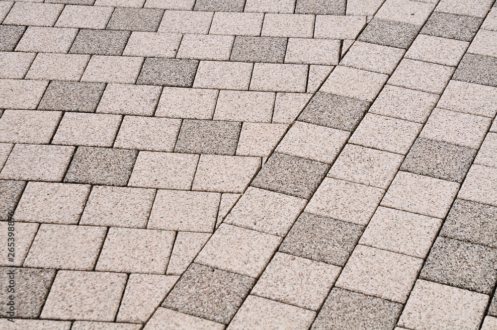 pavement with square stones in gray shades