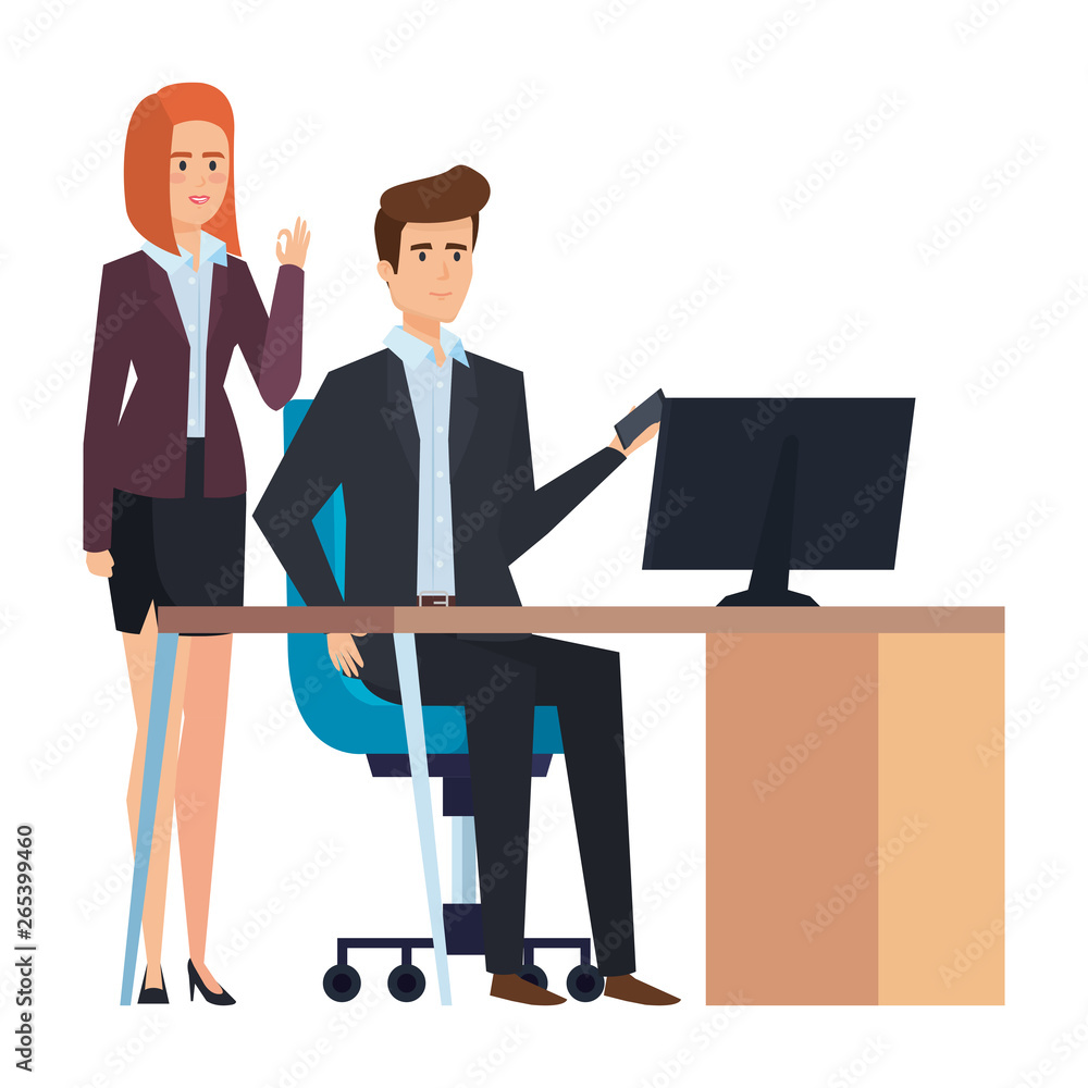 business couple in the workplace business couple in the workplace