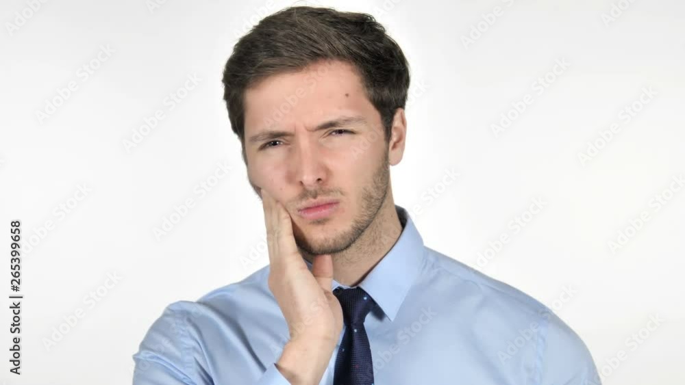 Toothache, Young Businessman with Tooth Infection Toothache, Young Businessman with Tooth Infection