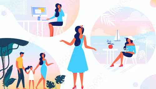 Different Sides of Womens Life. Duties and Roles