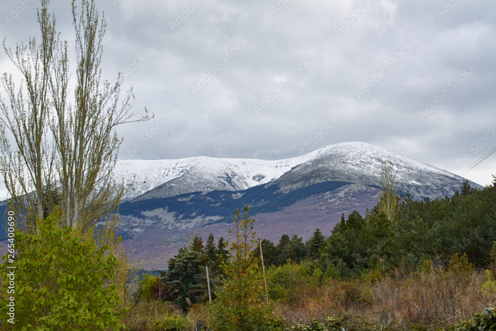 Landscape of the north face of the moncayo mountain in Aragon, Spain