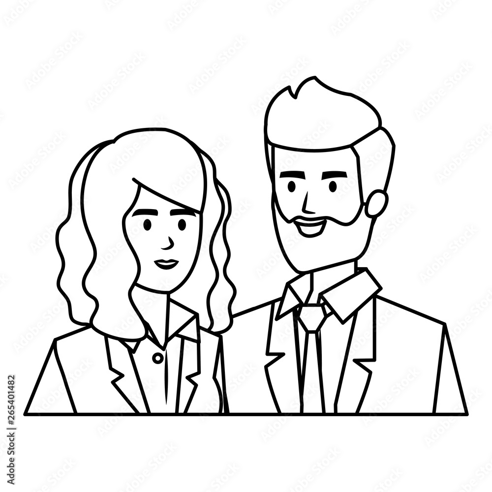 business couple avatars characters