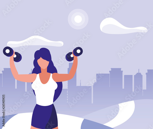 athletic woman running in the park