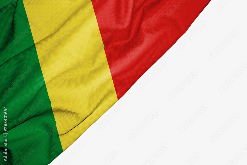 Republic of the Congo flag of fabric with copyspace for your text on white background. Republic of the Congo flag of fabric with copyspace for your text on white background.