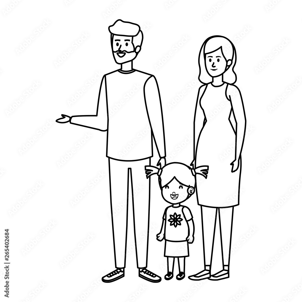 parents couple with daughter characters parents couple with daughter characters