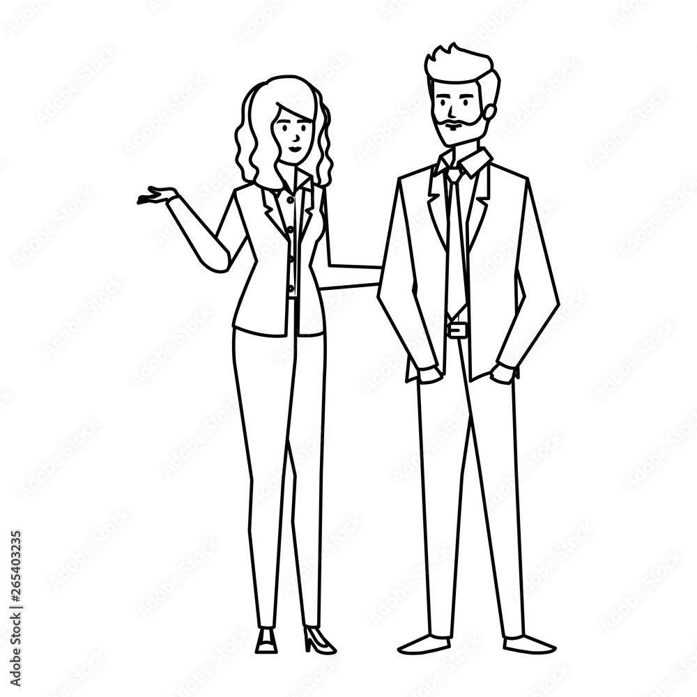 business couple avatars characters business couple avatars characters