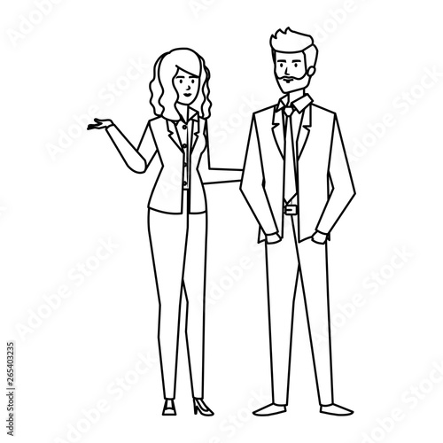 business couple avatars characters