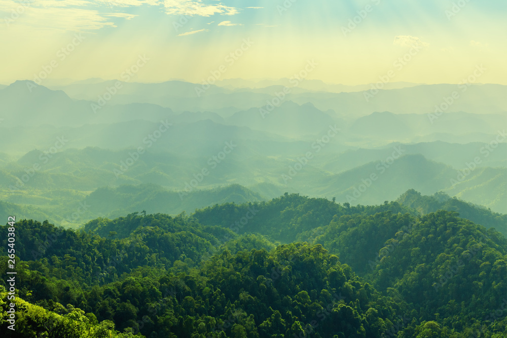 Fototapeta premium Mountain view from the highest point.