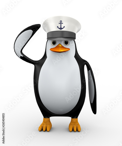 3d captain penguin salute pose © asfianasir