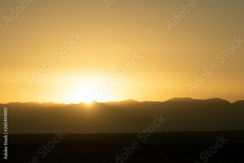 The sun peered over helan peak.