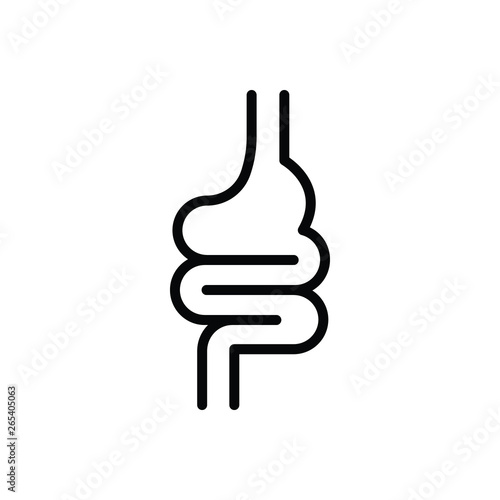 Black line icon for intestine appendix