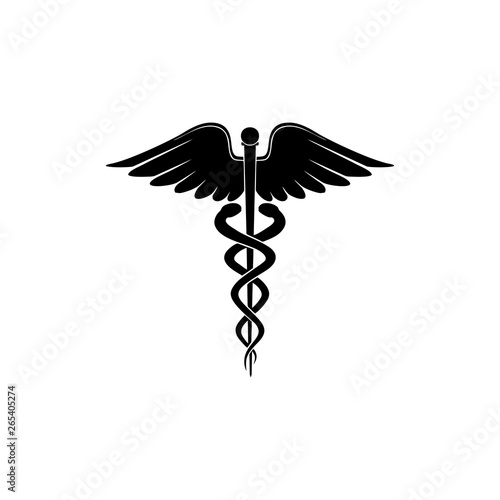 Caduceus medical care icon 