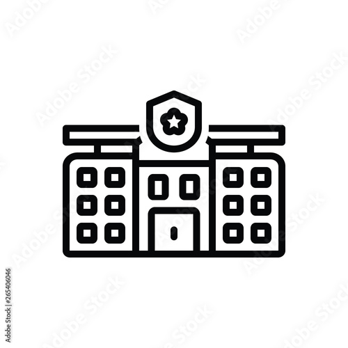 Black line icon for precinct architectural