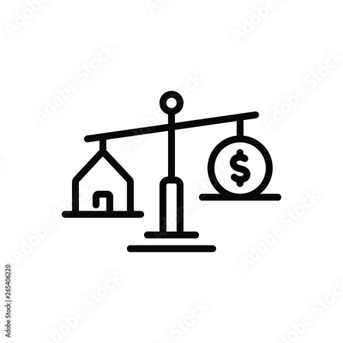 Quadro su tela Black line icon for prevailing prevalent