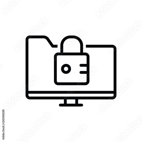 Foto Black line icon for privatization
