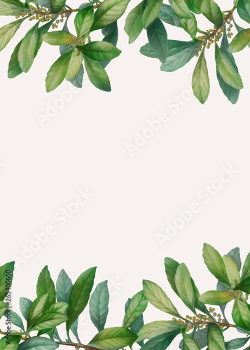 Green foliage framed banner