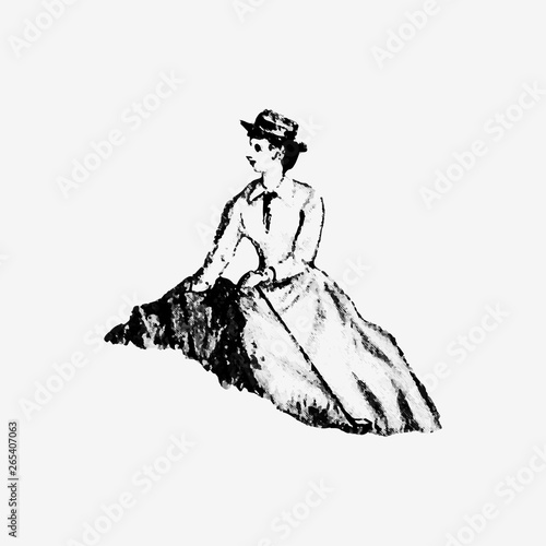 Vintage female golfer
