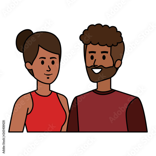 afro couple avatars characters