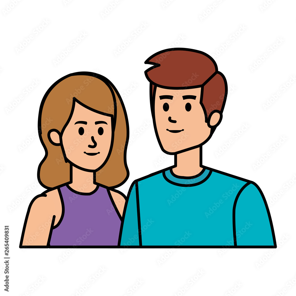 young couple avatars characters young couple avatars characters