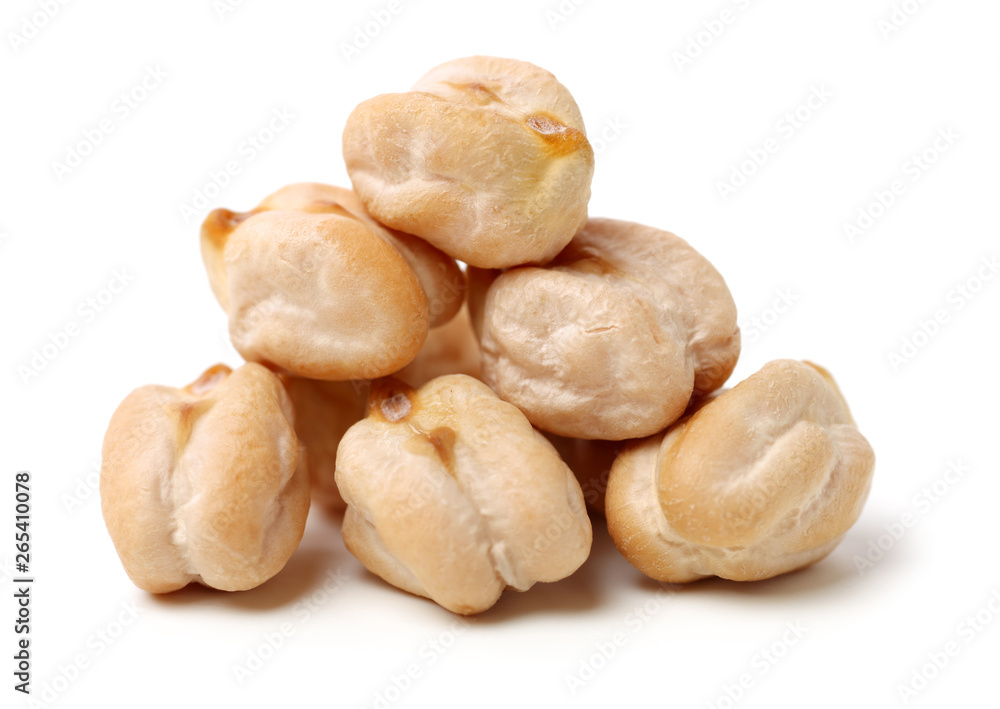 chickpeas on a white background 