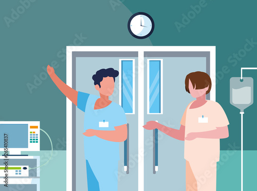 male medicine workers in operating theater