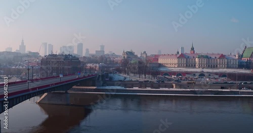 Wallpaper Mural Drone flies up next to the bridge over the Vistula. Torontodigital.ca