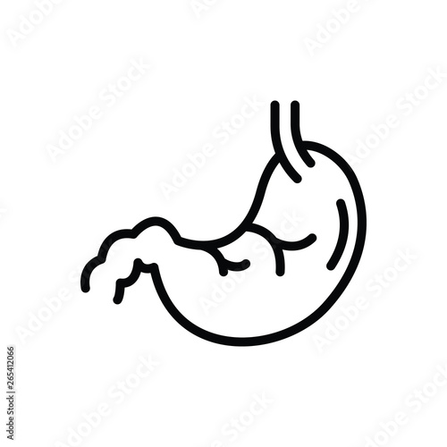 Black line icon for stomach