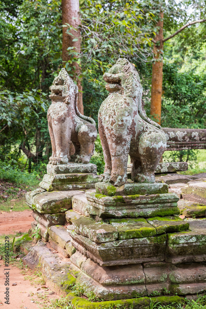 Sculpture details at the beautiful Ta Prohm temple in Siem Reap, Cambodia Sculpture details at the beautiful Ta Prohm temple in Siem Reap, Cambodia