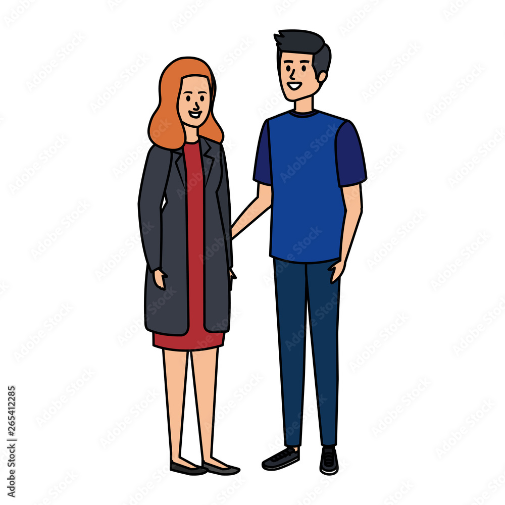 young couple avatars characters young couple avatars characters