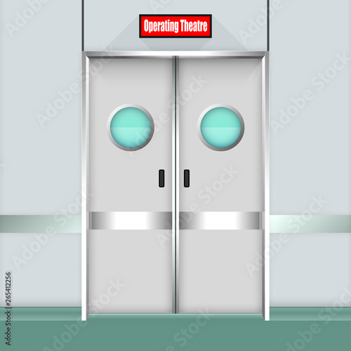 Operation Room Door. Vector Illustration
