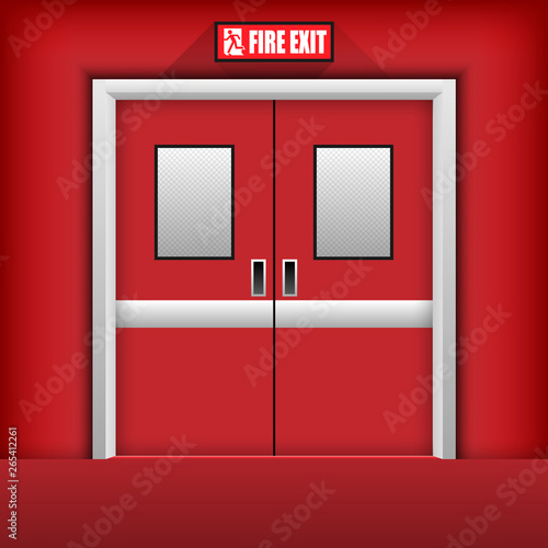 Fire Exit Door. Vector Illustration