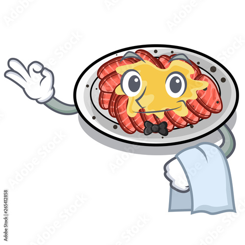 Waiter carpaccio isolated with in the mascot