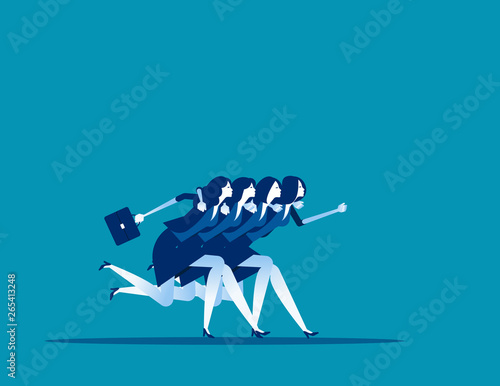 Business team are hugging their throats together. Concept business vector illustration, Teamwork, Activity, Hug.