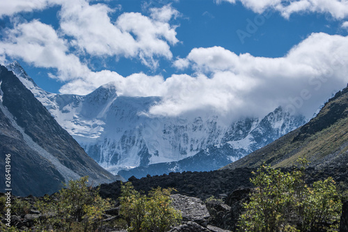 Горы, Алтай, Белуха, природа, горный пейзаж, облака, вершина горы