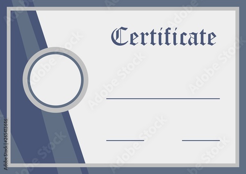 Certificate, universal blank document, vector