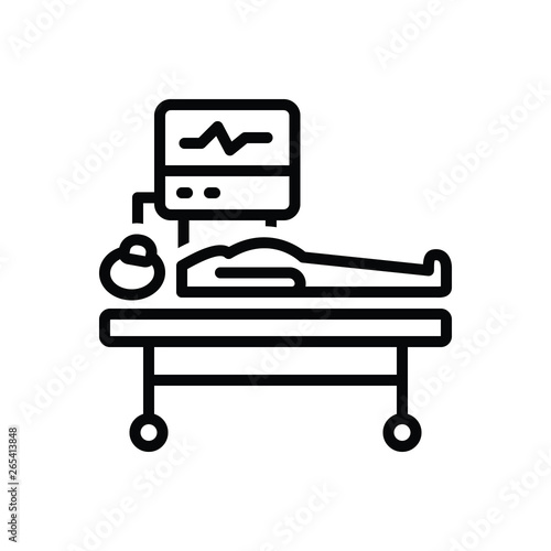 Black line icon for life support 