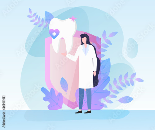 Woman Dentist White Tooth Dental Health Concept