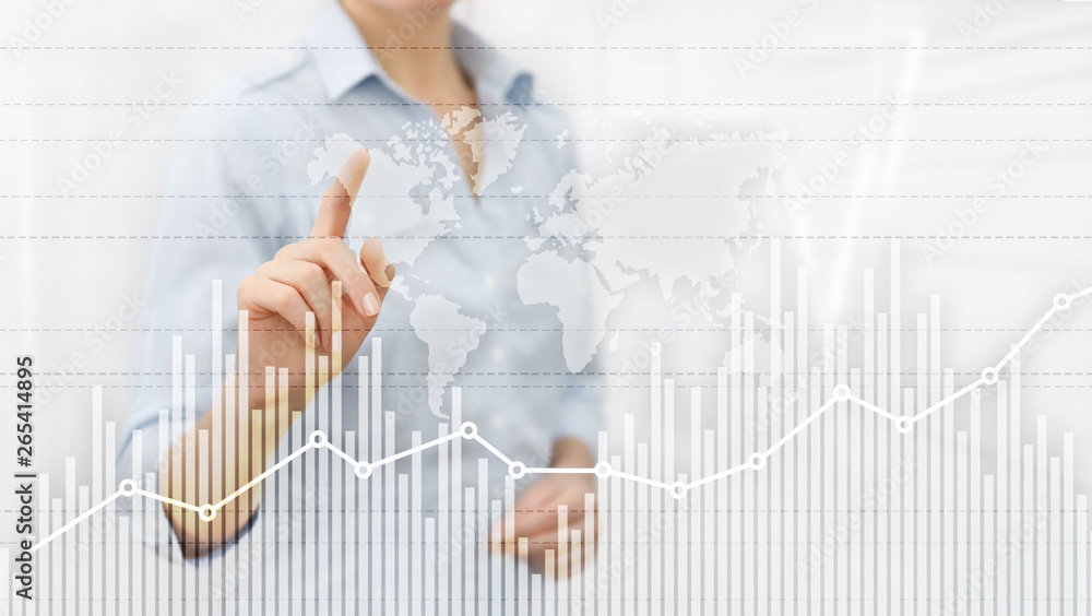 Business finance growth graph chart analysing diagram trading and forex exchange concept double exposure mixed media background website header. Business finance growth graph chart analysing diagram trading and forex exchange concept double exposure mixed media background website header.