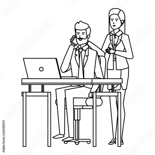 business couple in the workplace