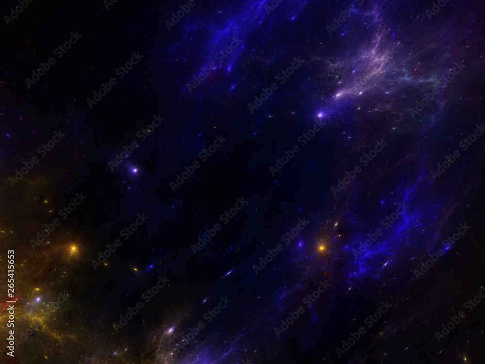 Deep spcae background with nebula and galaxies