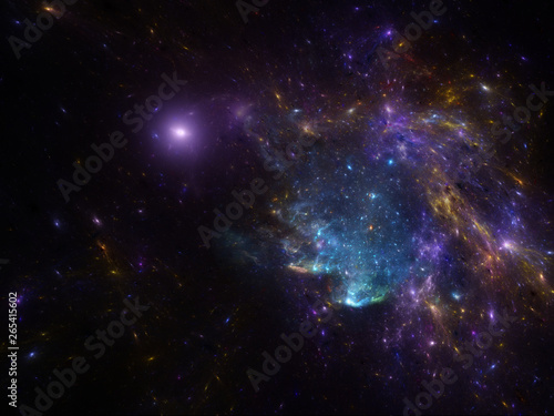 deep space image with nebula and galaxies as background and texture for creating space scape.