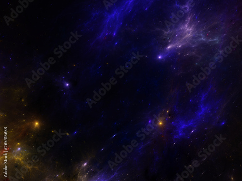 Deep spcae background with nebula and galaxies © kant