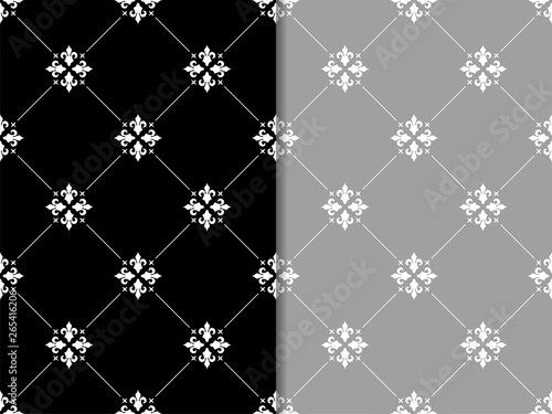 abstract floral seamless pattern with flowers, netting and leaves