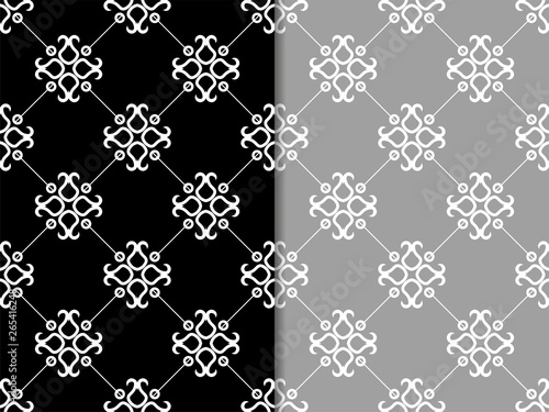 abstract floral seamless pattern with flowers, netting and leaves