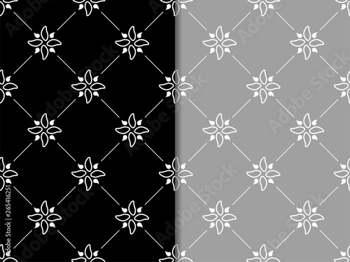 abstract floral seamless pattern with flowers, netting and leaves