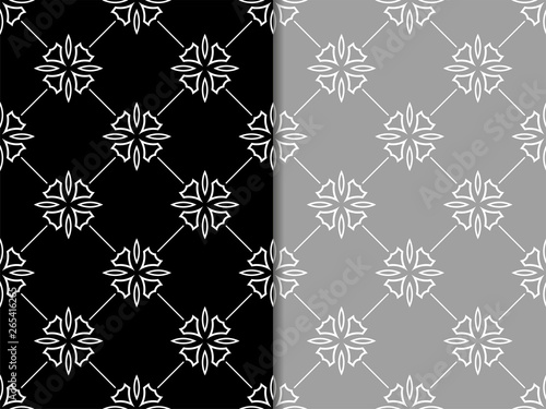 abstract floral seamless pattern with flowers, netting and leaves