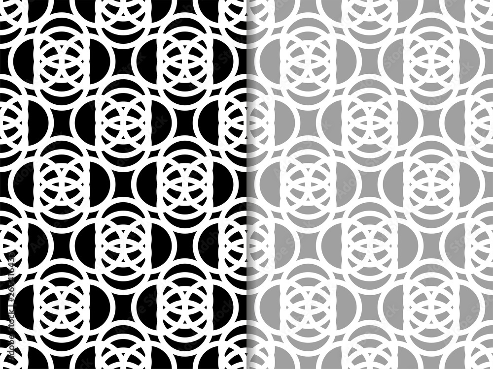 Seamless geometric abstract pattern with circles and rings Seamless geometric abstract pattern with circles and rings